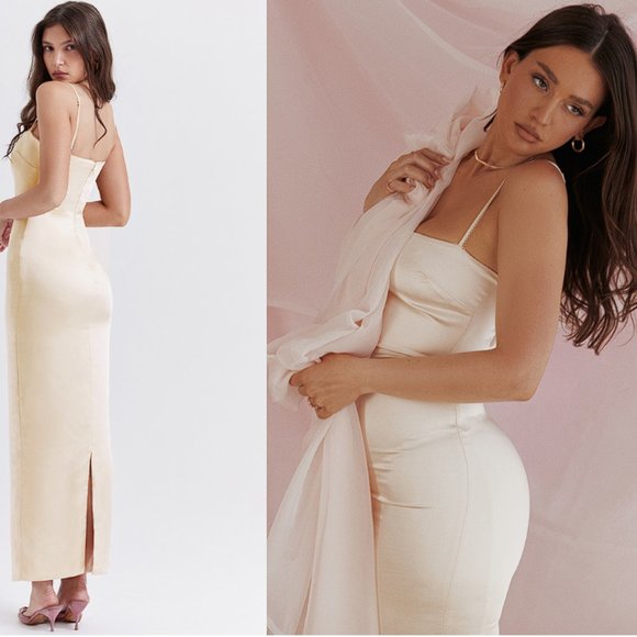 HOUSE OF CB 'Costanza' Vintage Cream Maxi Dress NWOT - Picture 5 of 13